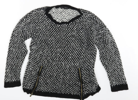 Rock & Rags Womens Black Polka Dot  Pullover Jumper Size M