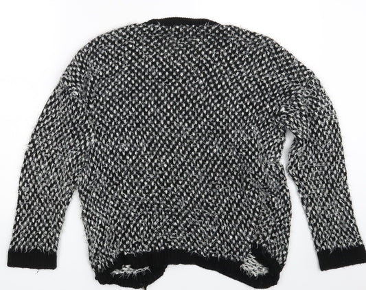 Rock & Rags Womens Black Polka Dot  Pullover Jumper Size M
