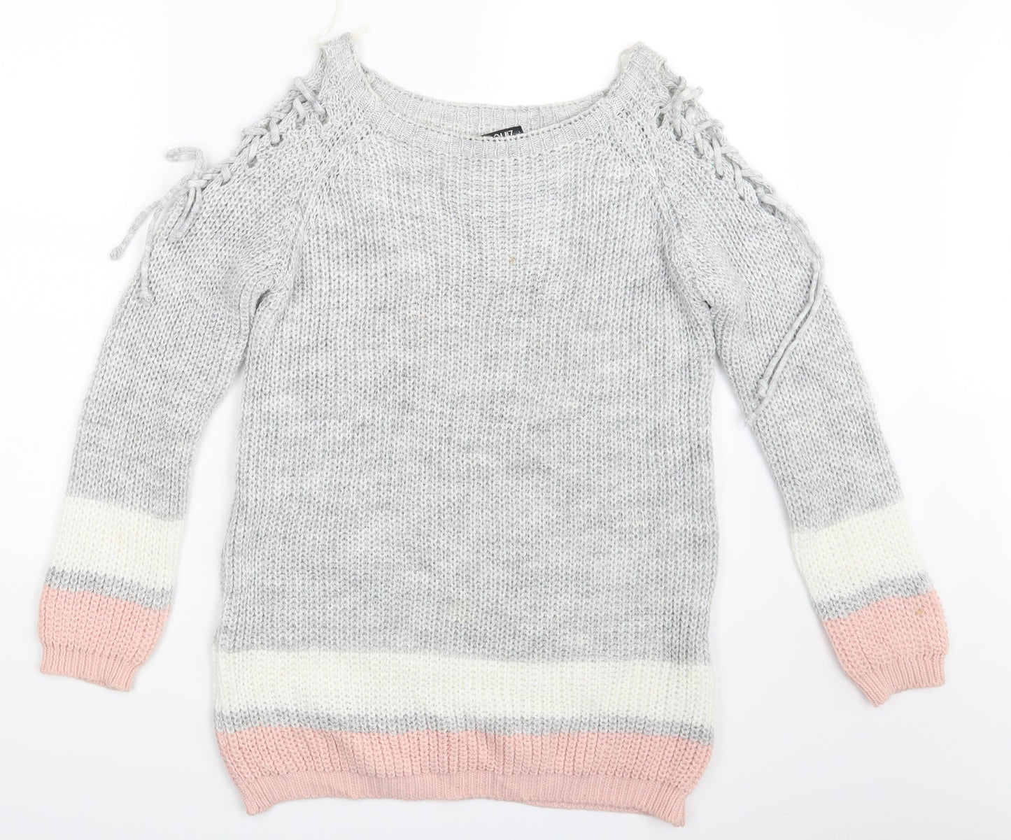 Quiz Womens Multicoloured Striped  Pullover Jumper Size L