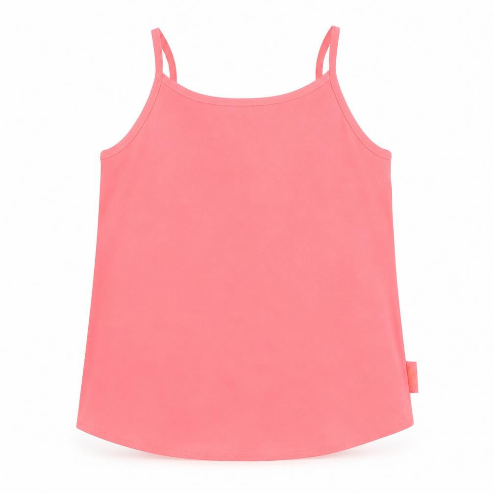 Front view of Debenhams girls’ pink basic tank, size 4, years