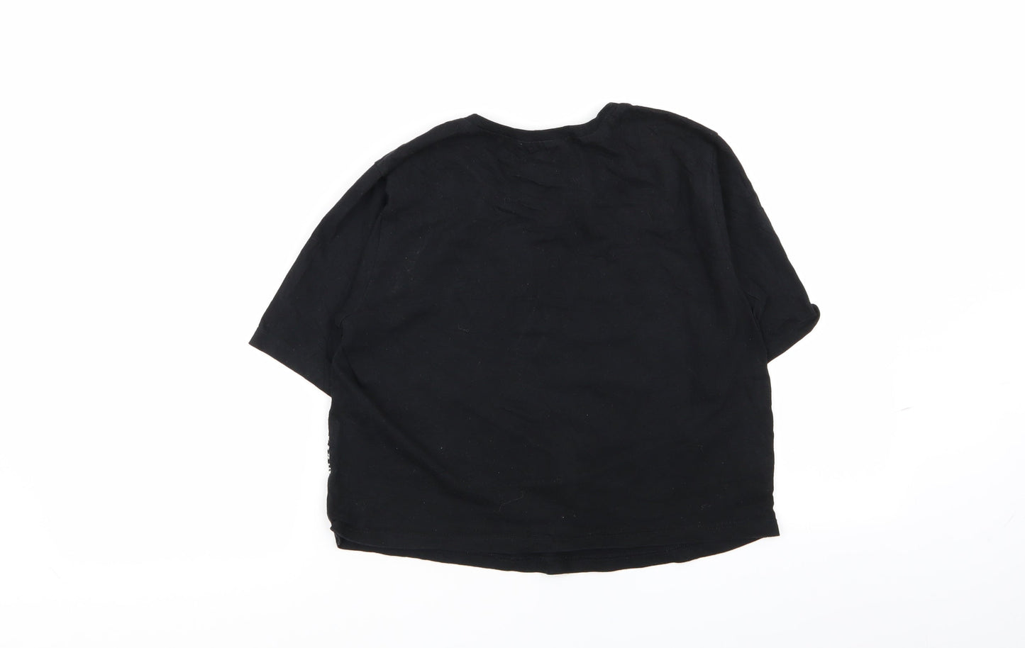 FOREVER 21 Womens Black Geometric  Basic T-Shirt Size S