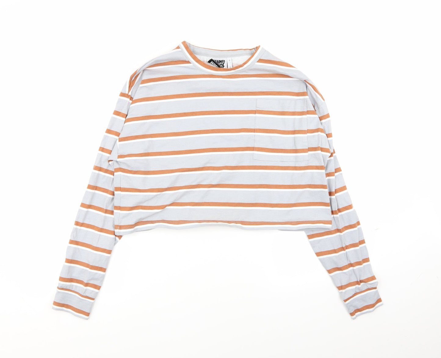 Reclaimed Vintage Womens Multicoloured Striped  Basic T-Shirt Size XS