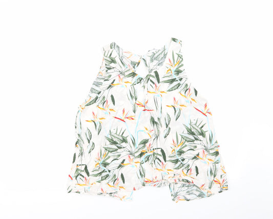 Only Womens White Floral  Basic Blouse Size 10