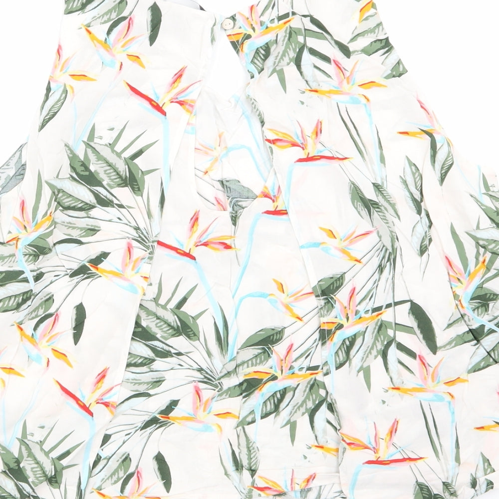 Only Womens White Floral  Basic Blouse Size 10