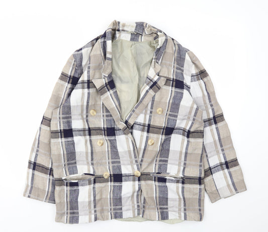 Preworn Womens Multicoloured Check  Jacket Blazer Size 16