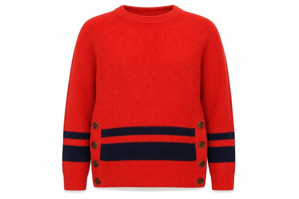 Marks and Spencer Womens Red Striped Knit Pullover Jumper Size M  - Oversized