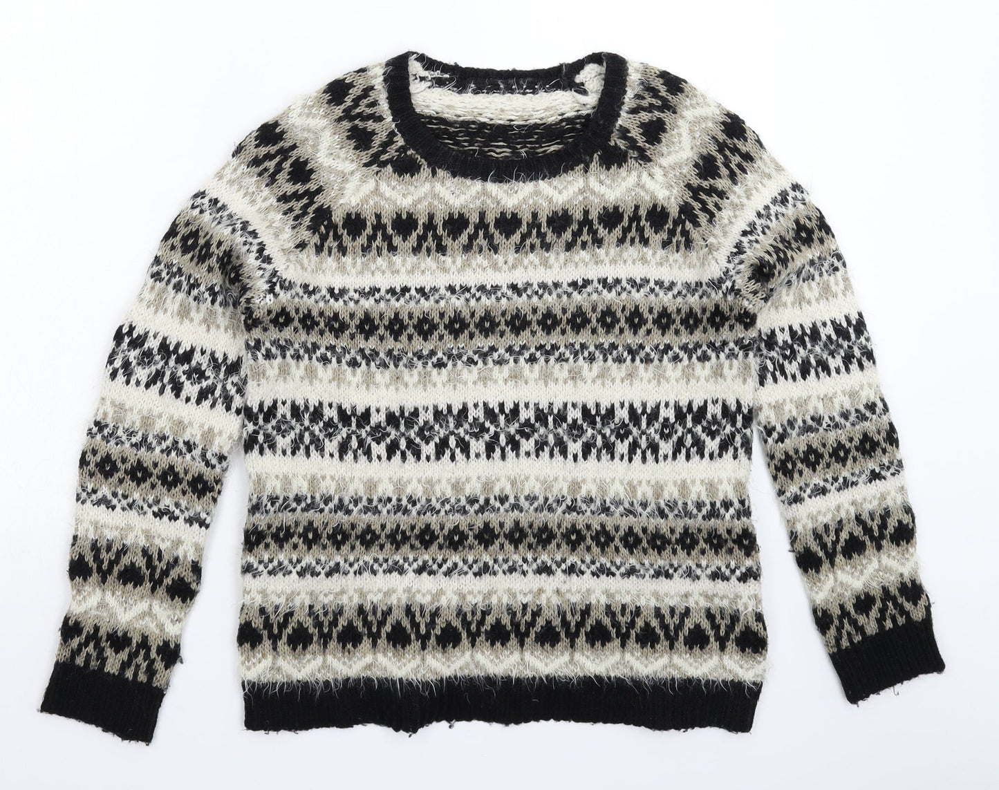 Marks and Spencer Womens Multicoloured Geometric Knit Pullover Jumper Size 10