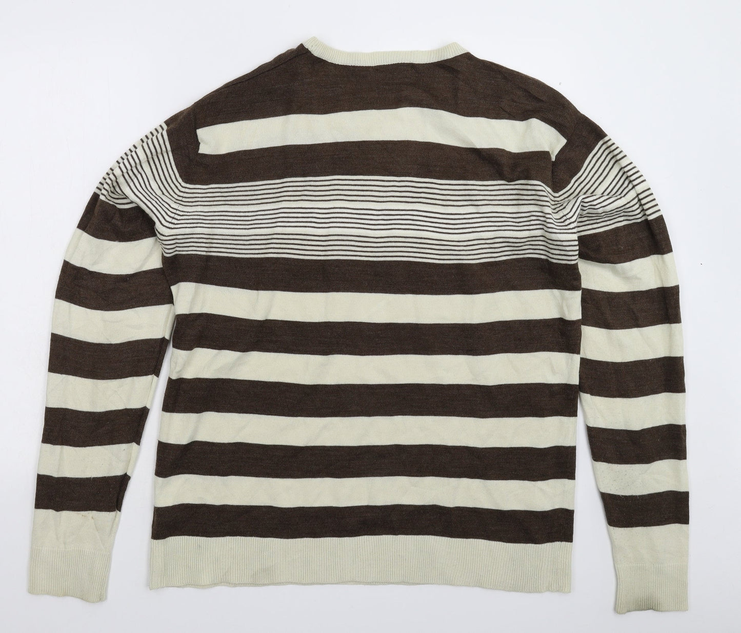 Done & Dusted Mens Multicoloured Striped Knit Pullover Jumper Size XL