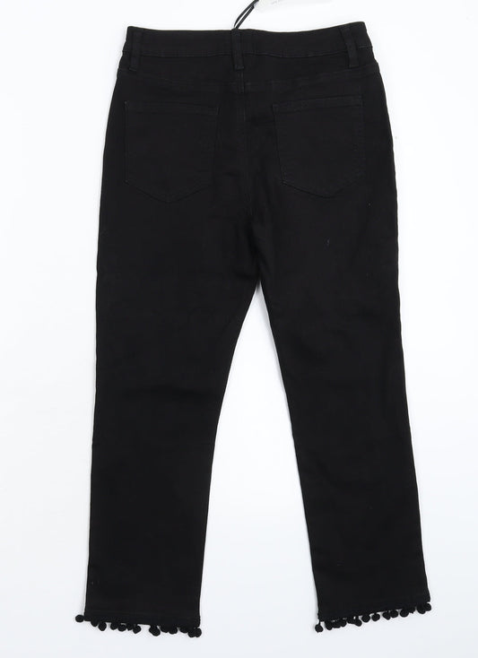 B You Womens Black  Denim Cropped Jeans Size 8 L22 in