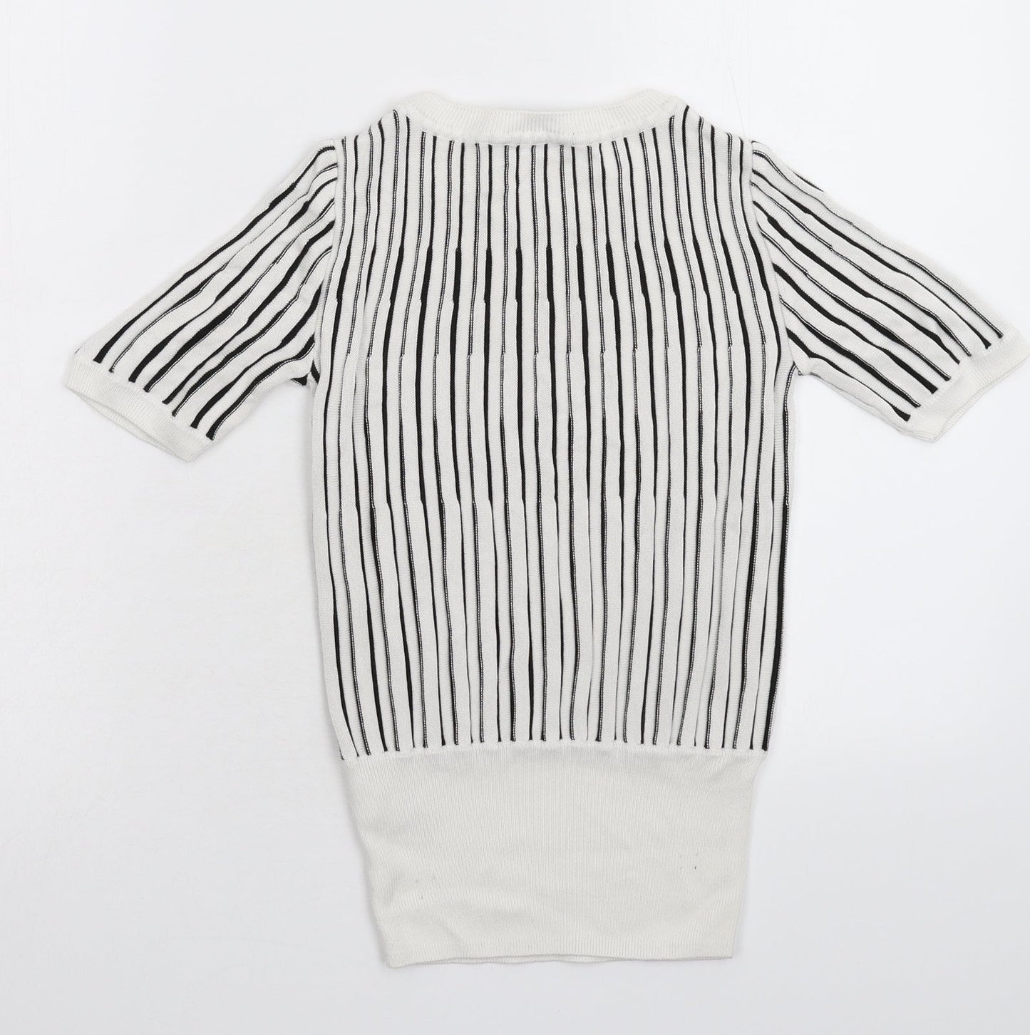 Marks and Spencer Womens White Striped Knit Pullover Jumper Size 6