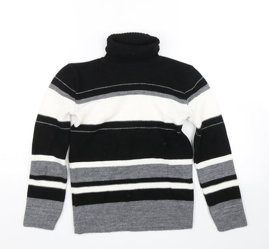 Preworn Womens Grey Striped  Pullover Jumper Size XS