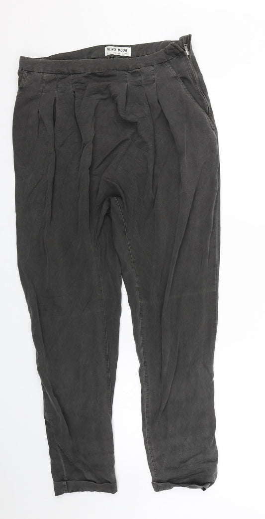 VERO MODA Womens Grey   Capri Trousers Size 8 L24 in