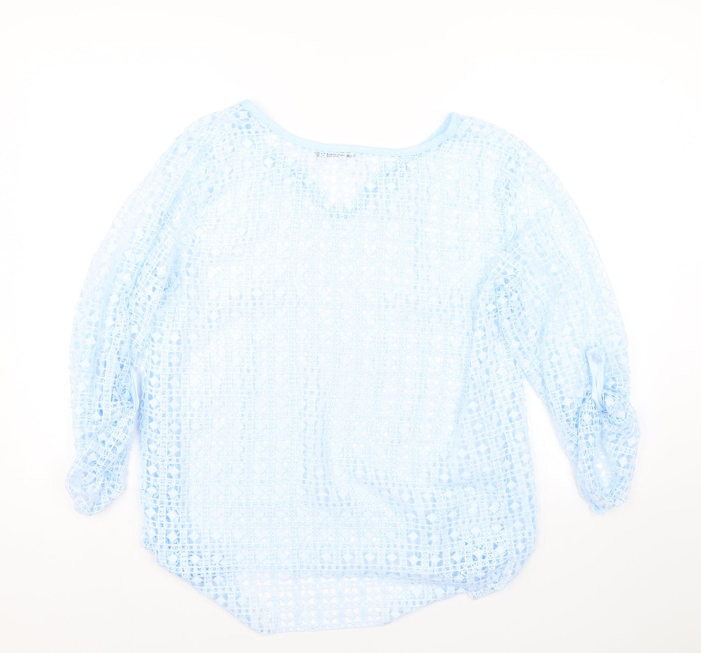 LV Clothing Womens Blue Argyle/Diamond  Basic T-Shirt Size 16