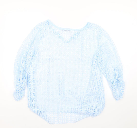 LV Clothing Womens Blue Argyle/Diamond  Basic T-Shirt Size 16