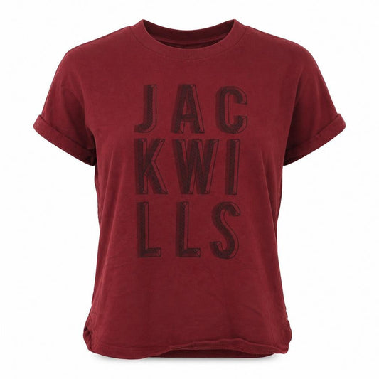 Jack Wills Womens Red Colourblock  Basic T-Shirt Size 8