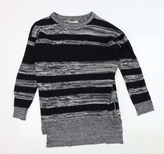 Papaya Womens Black Striped  Pullover Jumper Size M