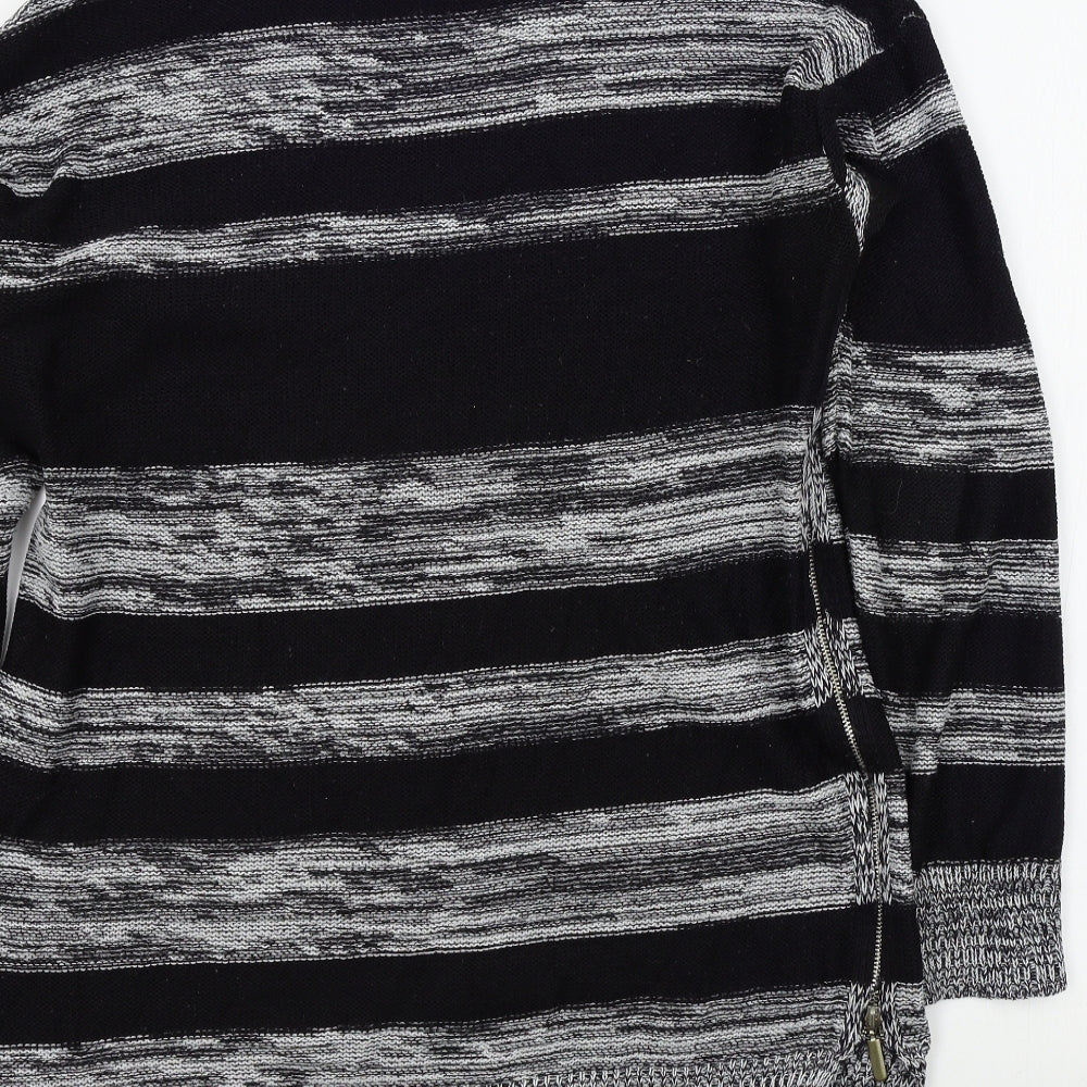 Papaya Womens Black Striped  Pullover Jumper Size M