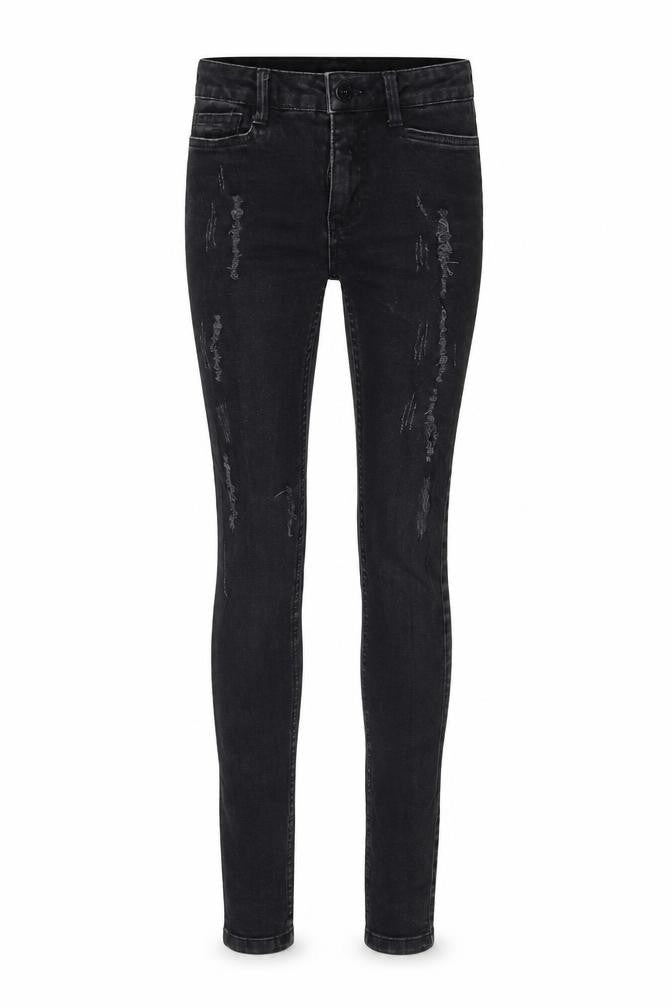 Front view of Vera Moda women’s black denim skinny jeans, size UK 25, in, 30-inch leg