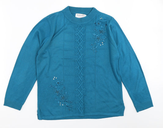 Reflect Collection Womens Blue   Pullover Jumper Size M
