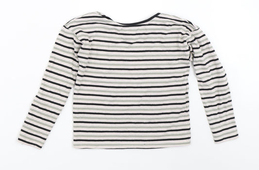 TU Girls Grey Striped  Basic T-Shirt Size 8 Years