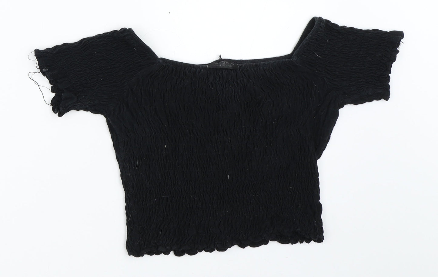 Topshop Womens Black   Cropped Blouse Size 6