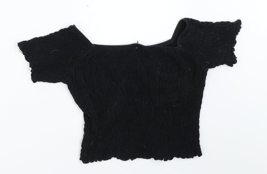 Topshop Womens Black   Cropped Blouse Size 6