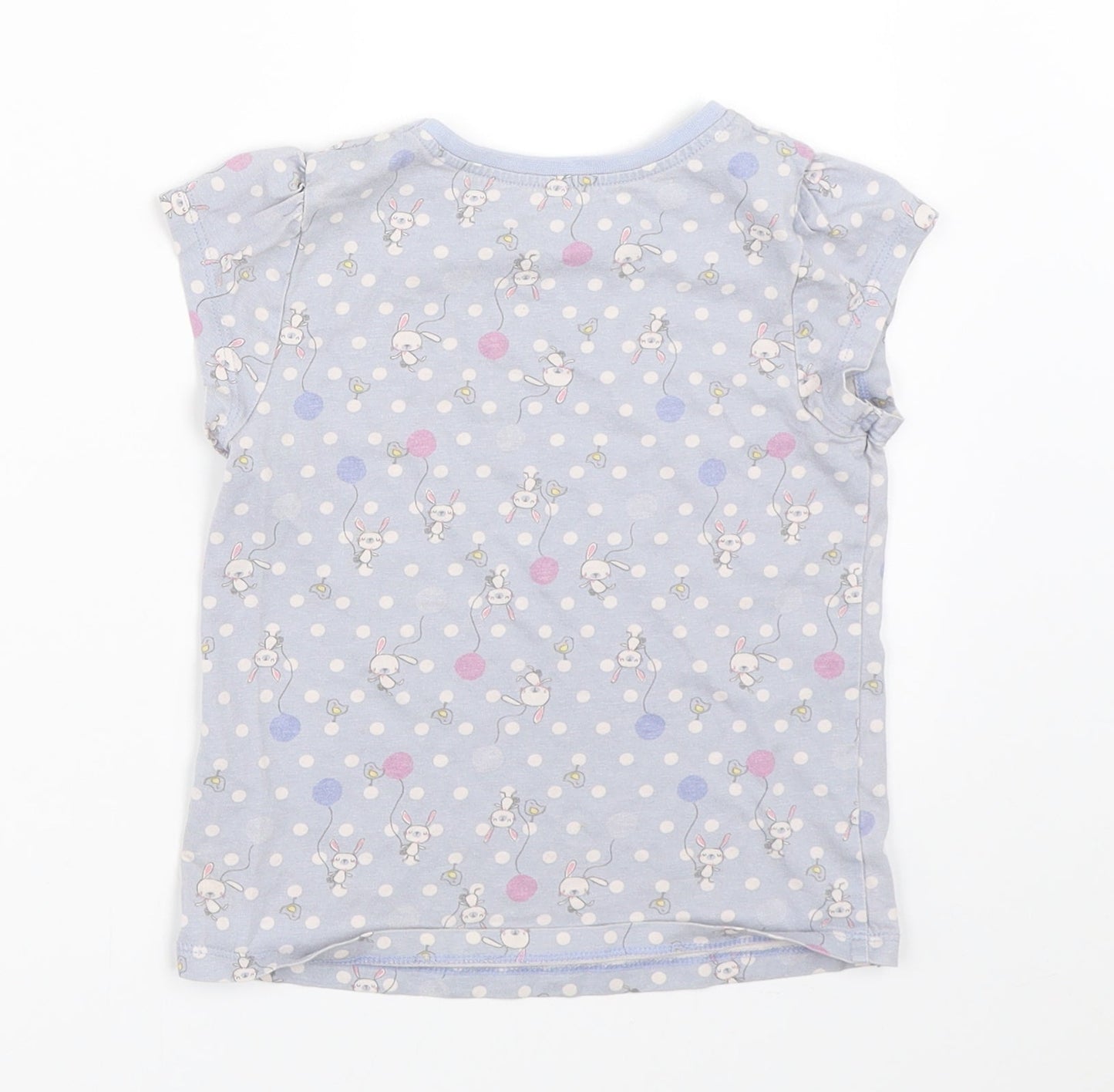 George Girls Blue Polka Dot  Basic T-Shirt Size 3-4 Years