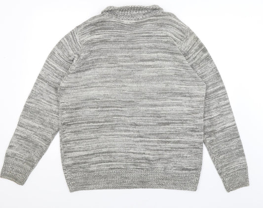 George Mens Grey   Henley Jumper Size L
