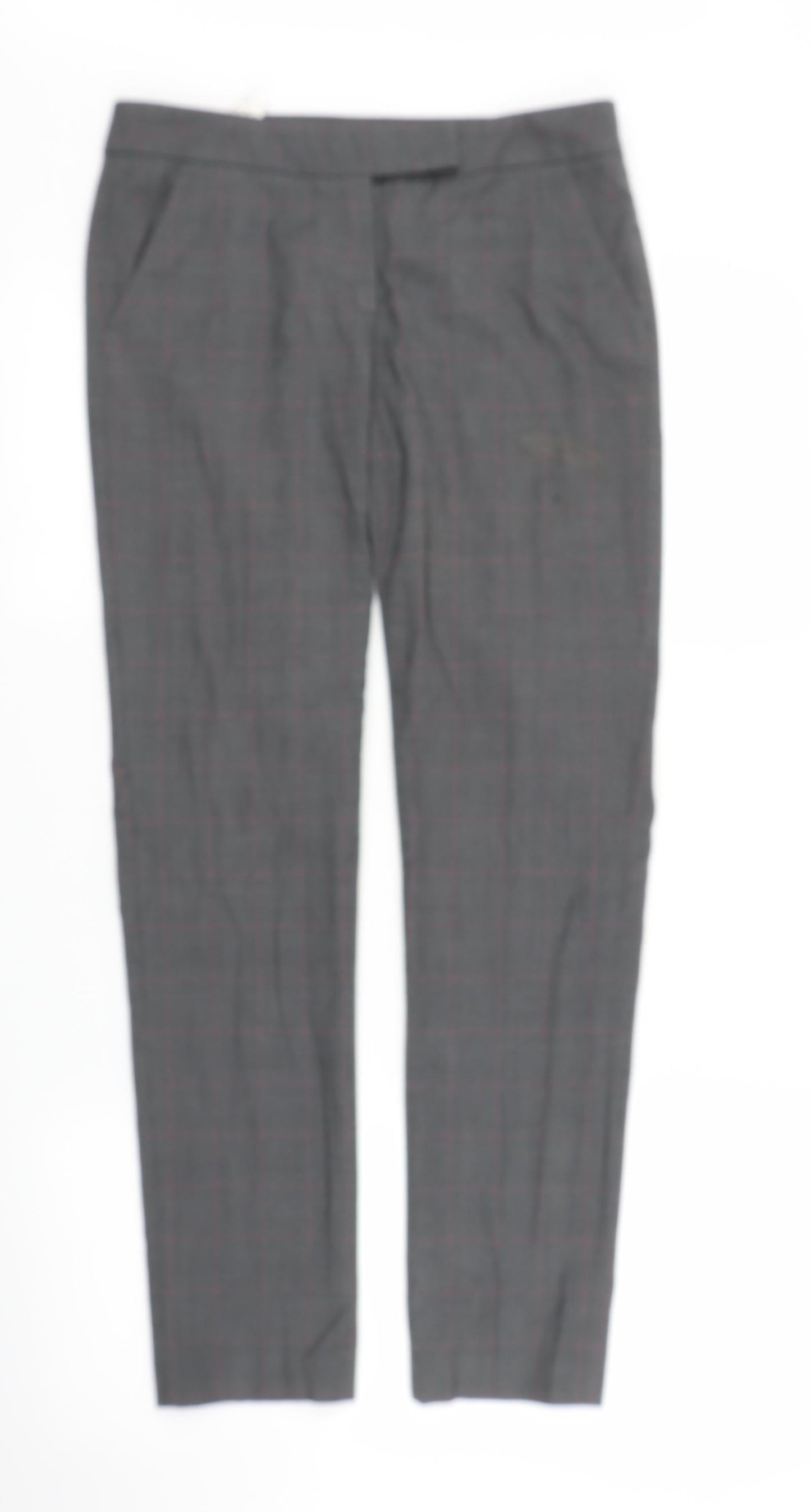 Stile Benetton Womens Grey Plaid  Trousers  Size 12 L27 in