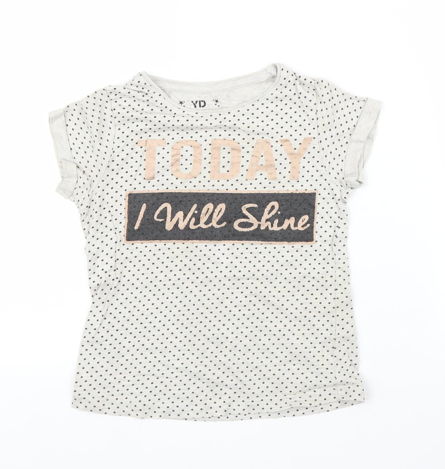 Young Dimension Girls Grey   Basic T-Shirt Size 7-8 Years