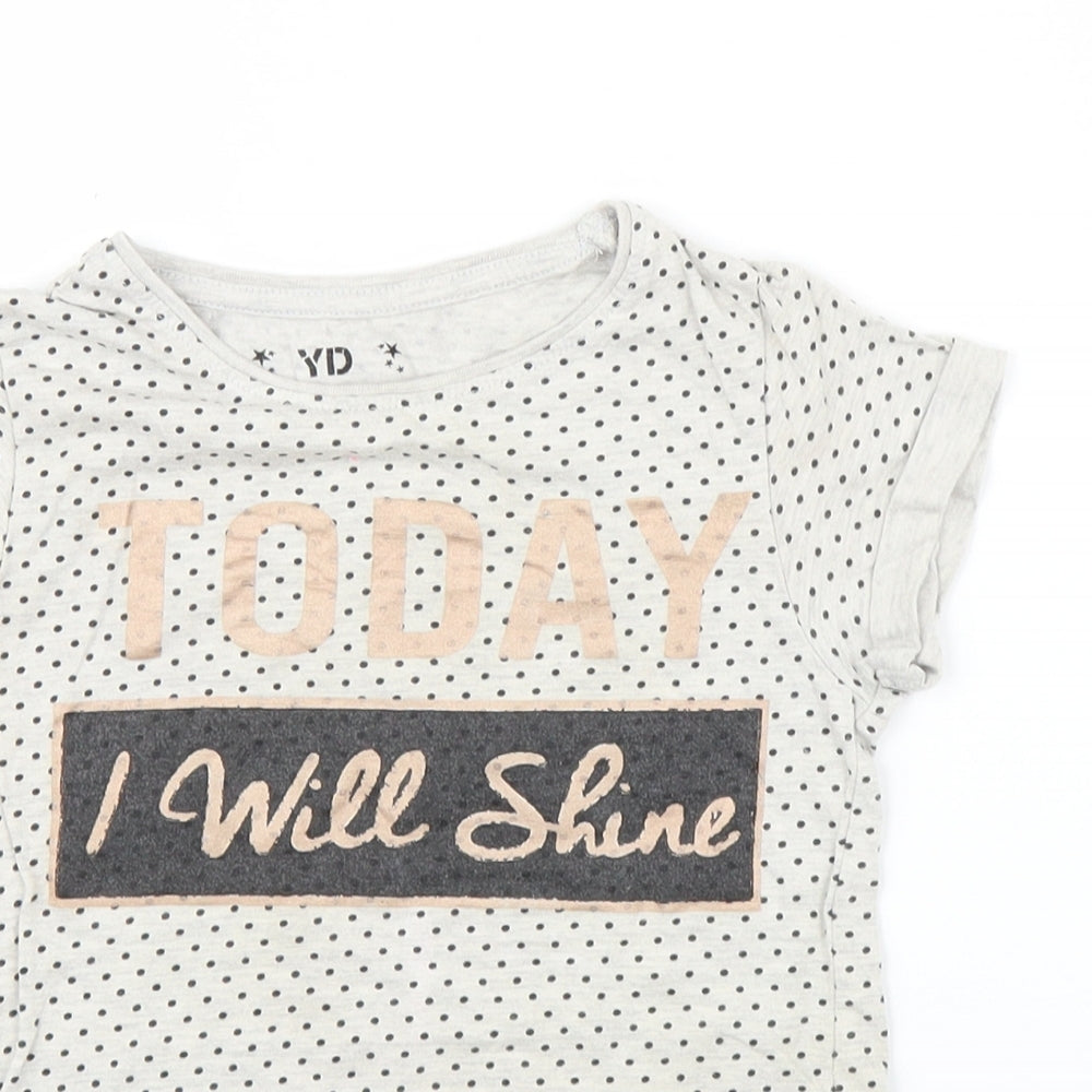 Young Dimension Girls Grey   Basic T-Shirt Size 7-8 Years