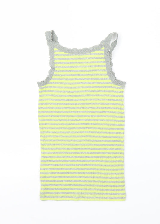 Gap Girls Yellow Striped  Basic Tank Size 8-9 Years