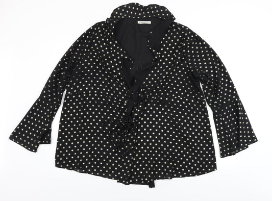glamarous  Womens Black Polka Dot  Basic Blouse Size 14