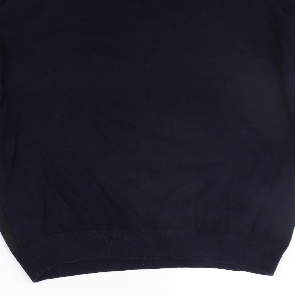 THREADABLE Mens Blue Fair Isle  Pullover Jumper Size L