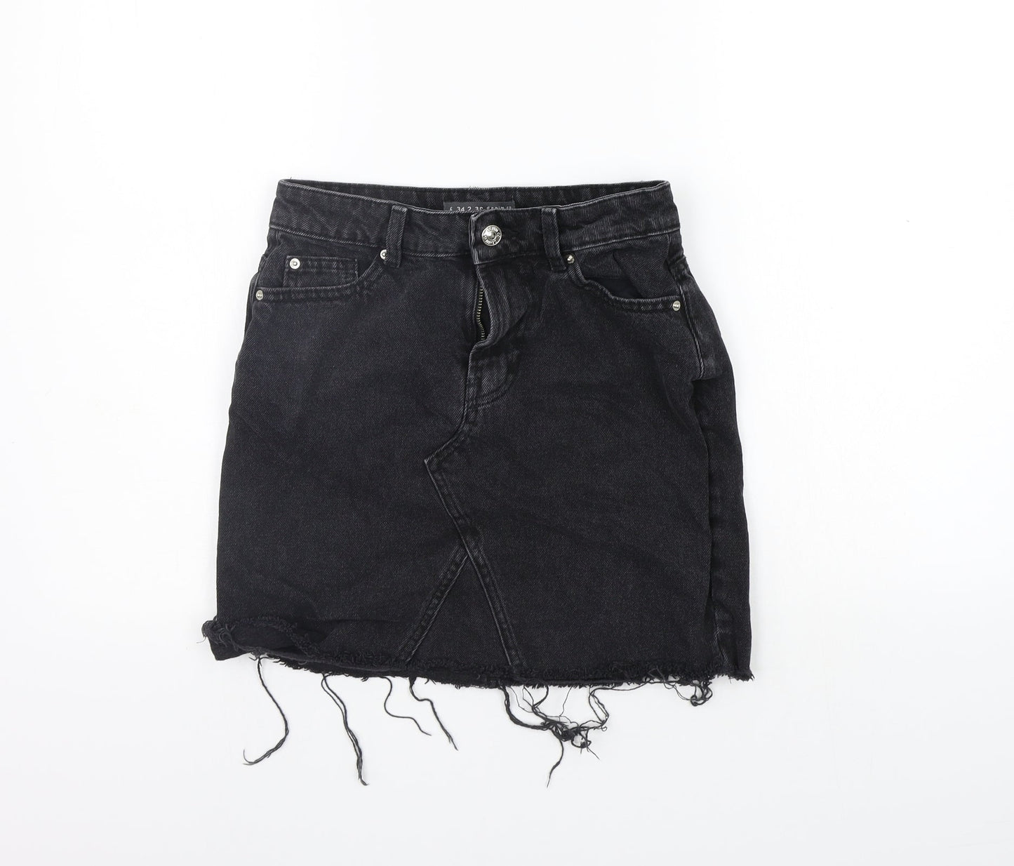 deniem co Womens Black   A-Line Skirt Size 6