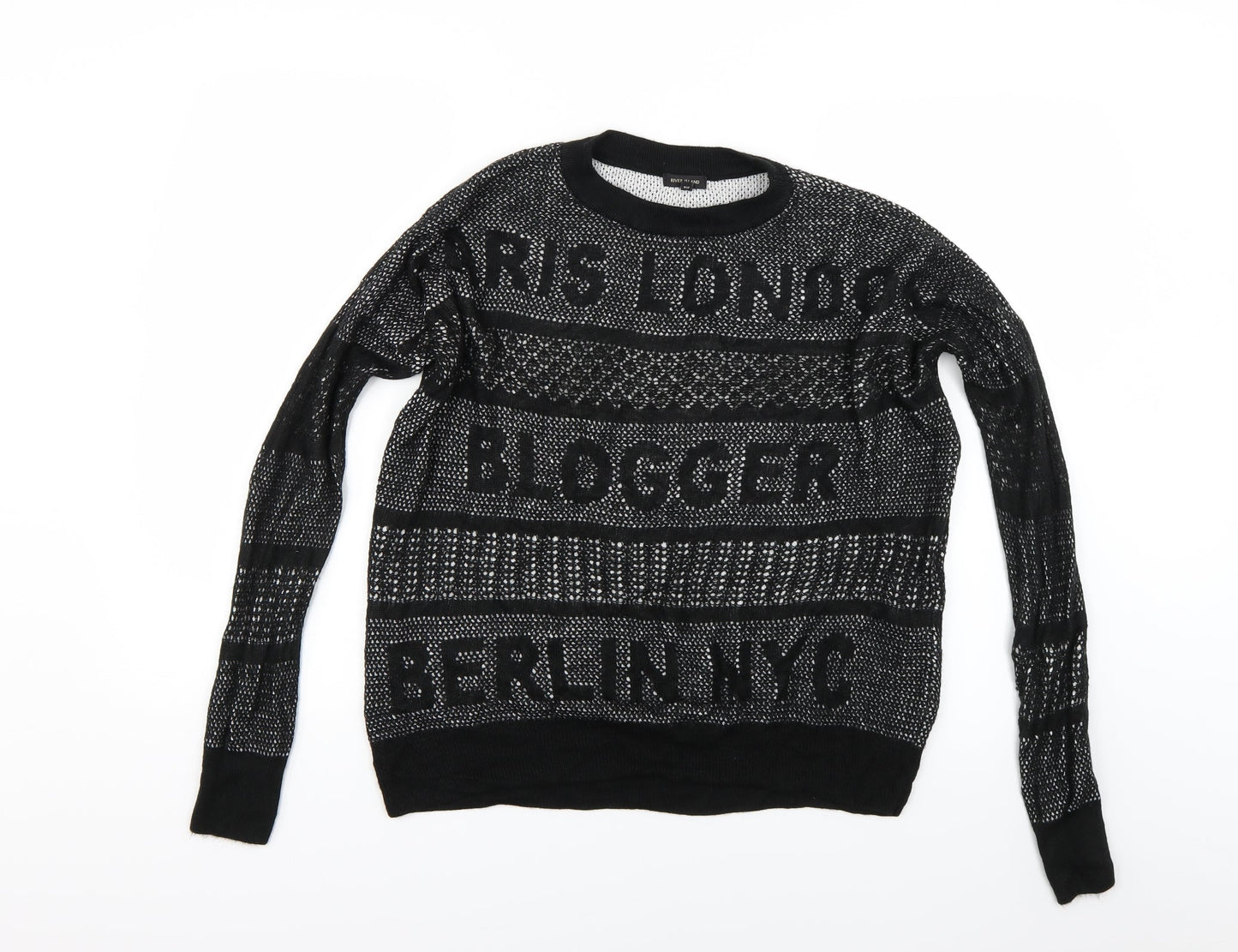 River Island Womens Black   Pullover Jumper Size S  - Paris London