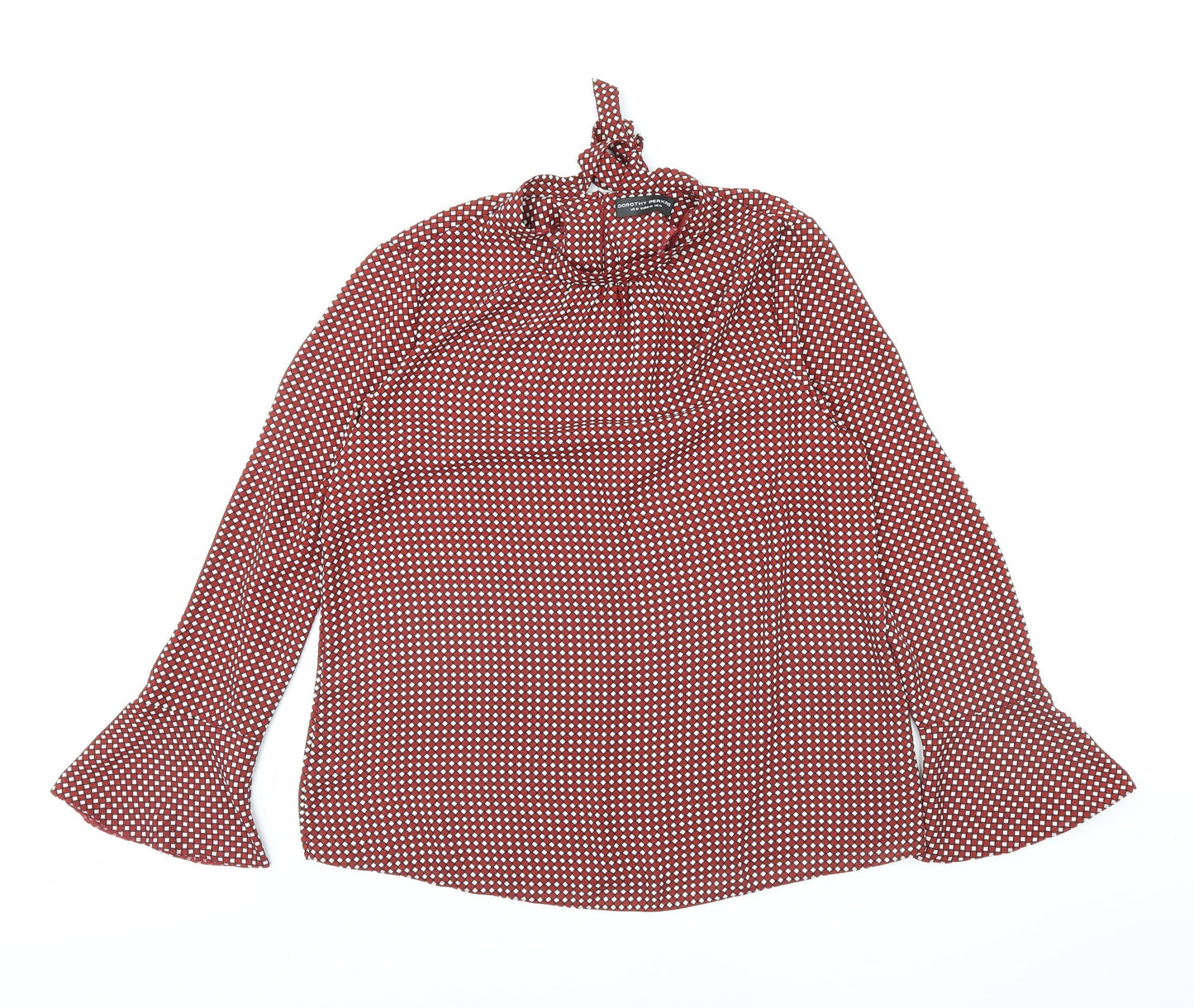 Dorothy Perkins Womens Red Plaid  Basic Blouse Size 14