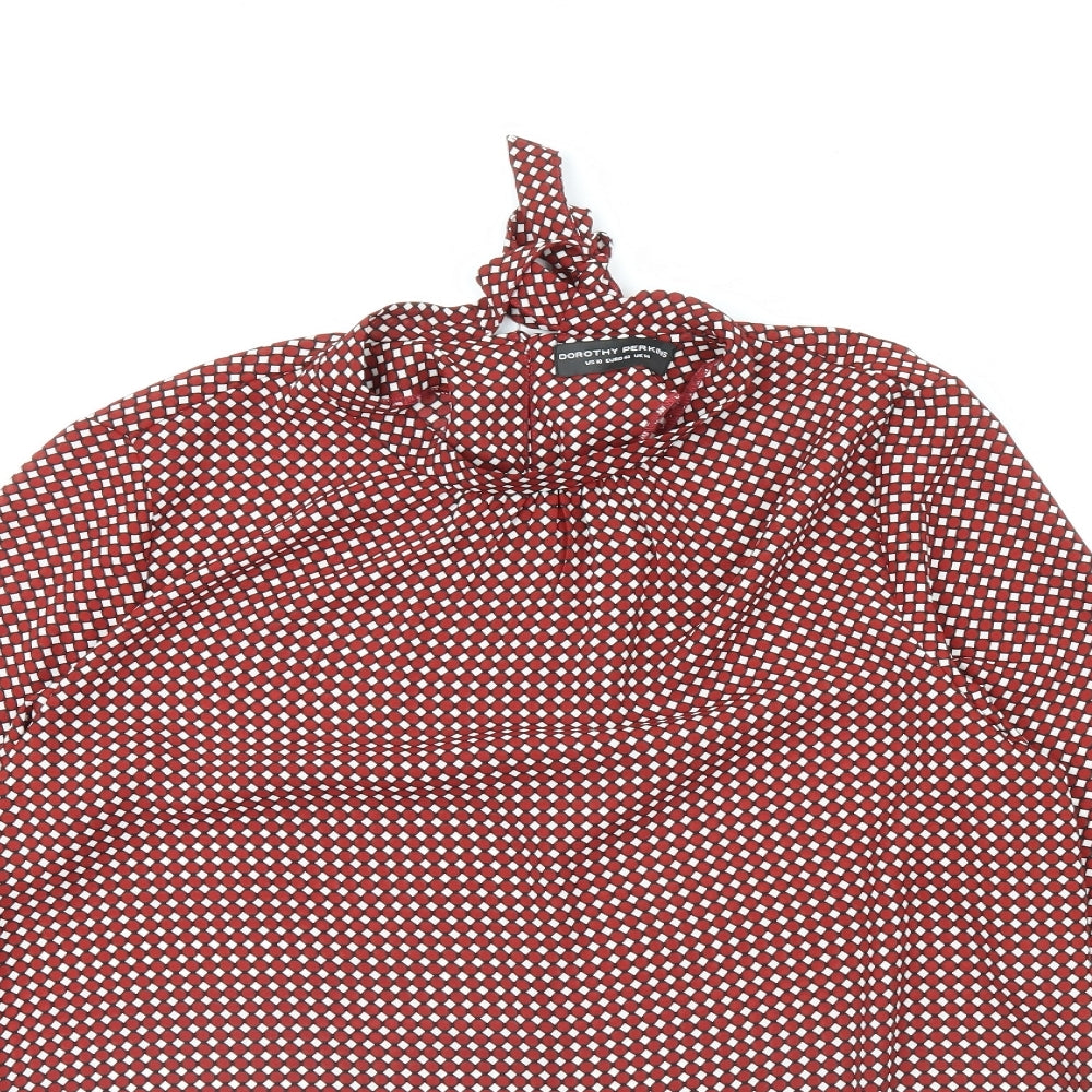 Dorothy Perkins Womens Red Plaid  Basic Blouse Size 14