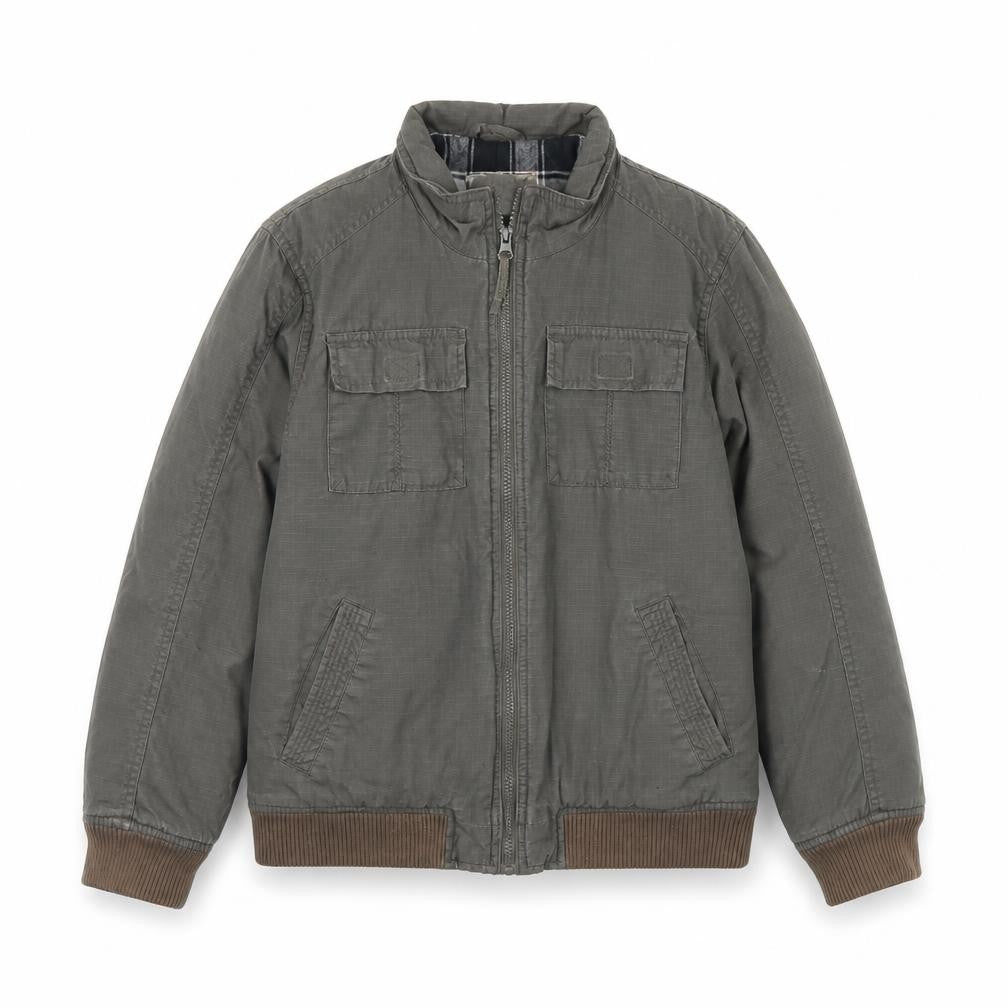 Front view of Cherokee boys’ green jacket, size 11-12, years