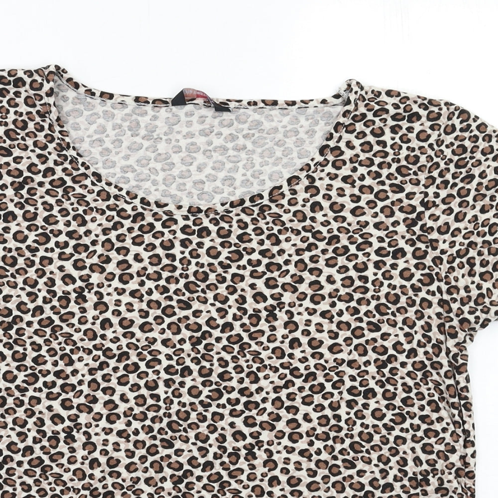 George Maternity Womens Beige Animal Print  Basic Blouse Size 16