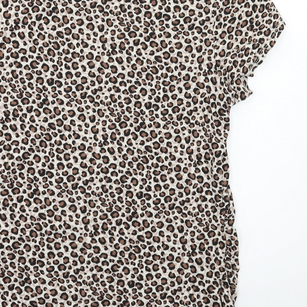 George Maternity Womens Beige Animal Print  Basic Blouse Size 16