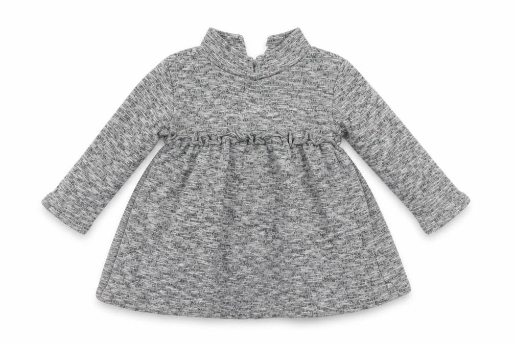 Front view of Next Baby Grey Fit & Flare, size 6-9, Months