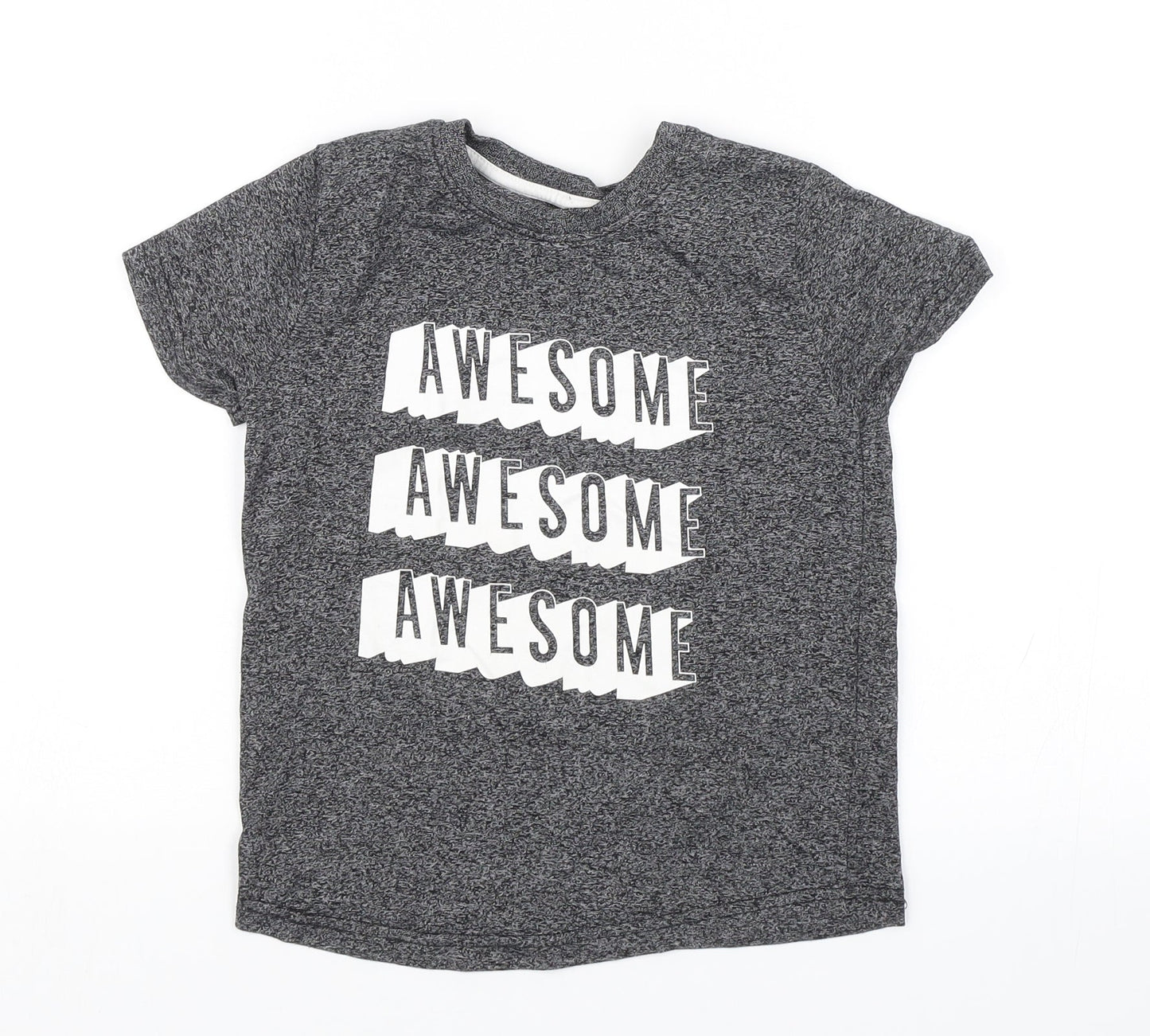 Primark Boys Grey   Basic T-Shirt Size 3-4 Years  - Awesome