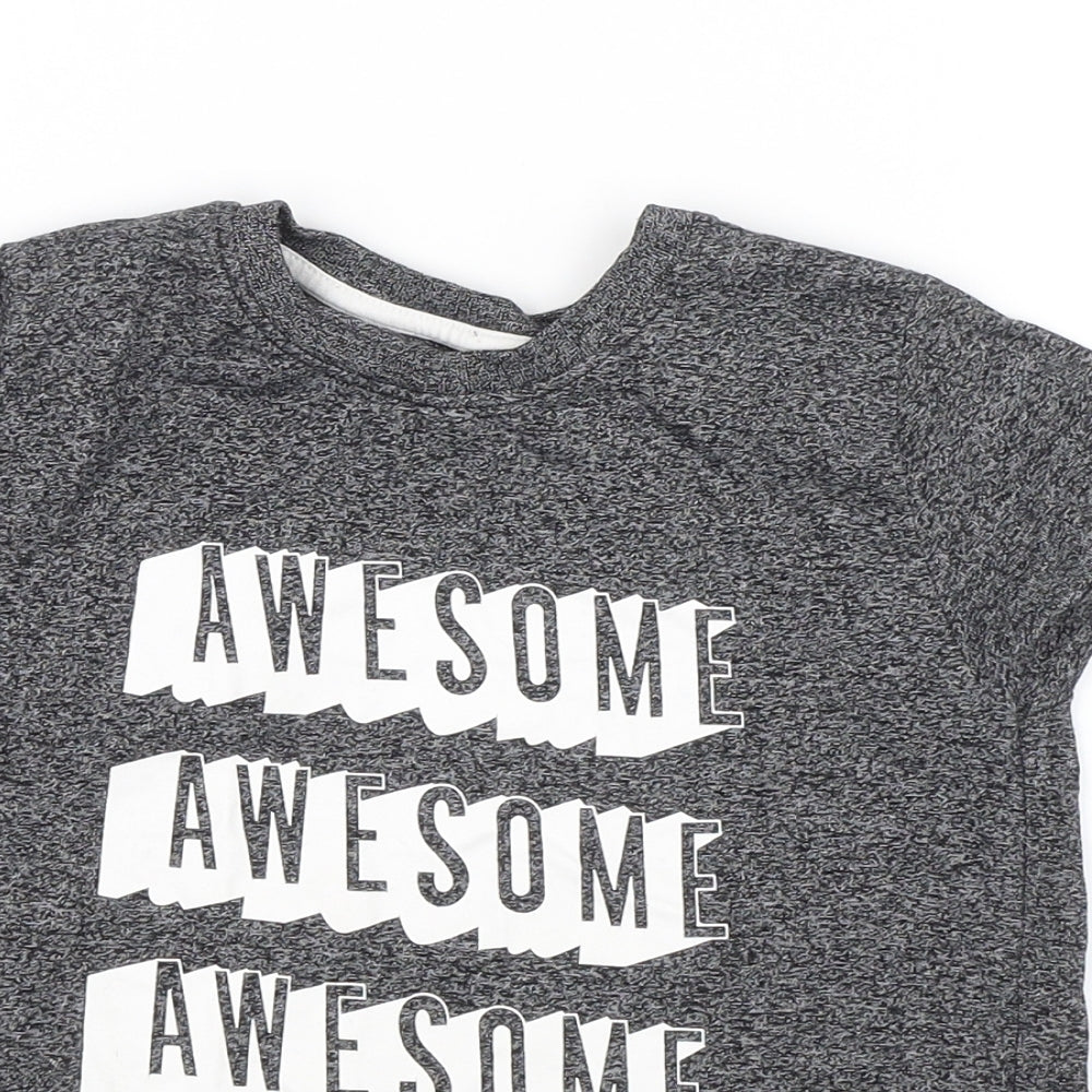 Primark Boys Grey   Basic T-Shirt Size 3-4 Years  - Awesome