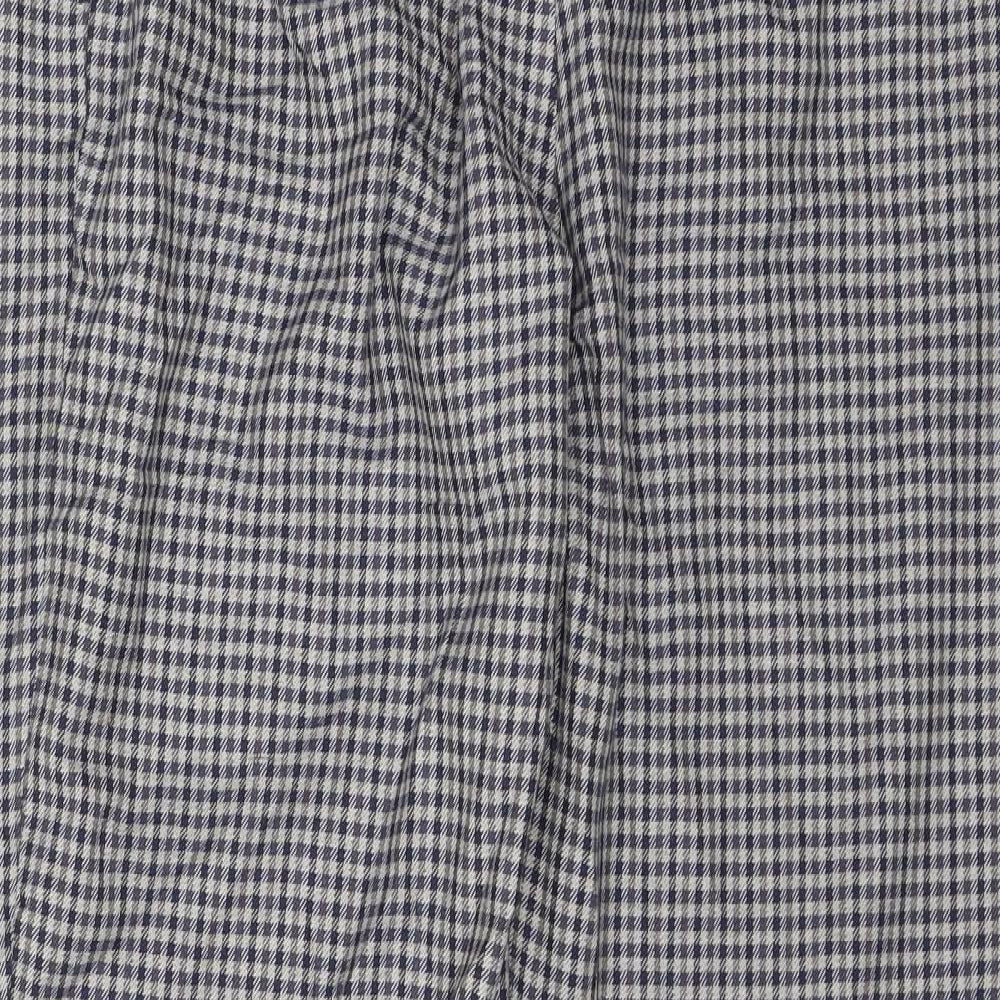 M&S Womens Grey Plaid  Trousers  Size 14 L22 in