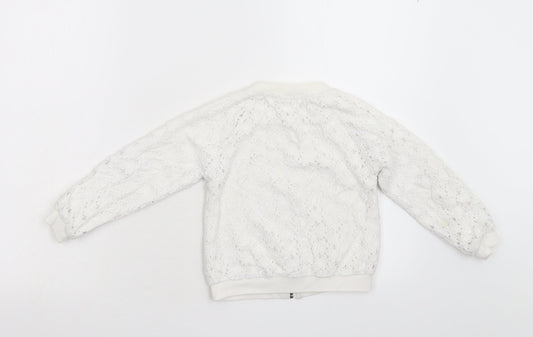 TU Girls White Floral  Jacket  Size 4-5 Years