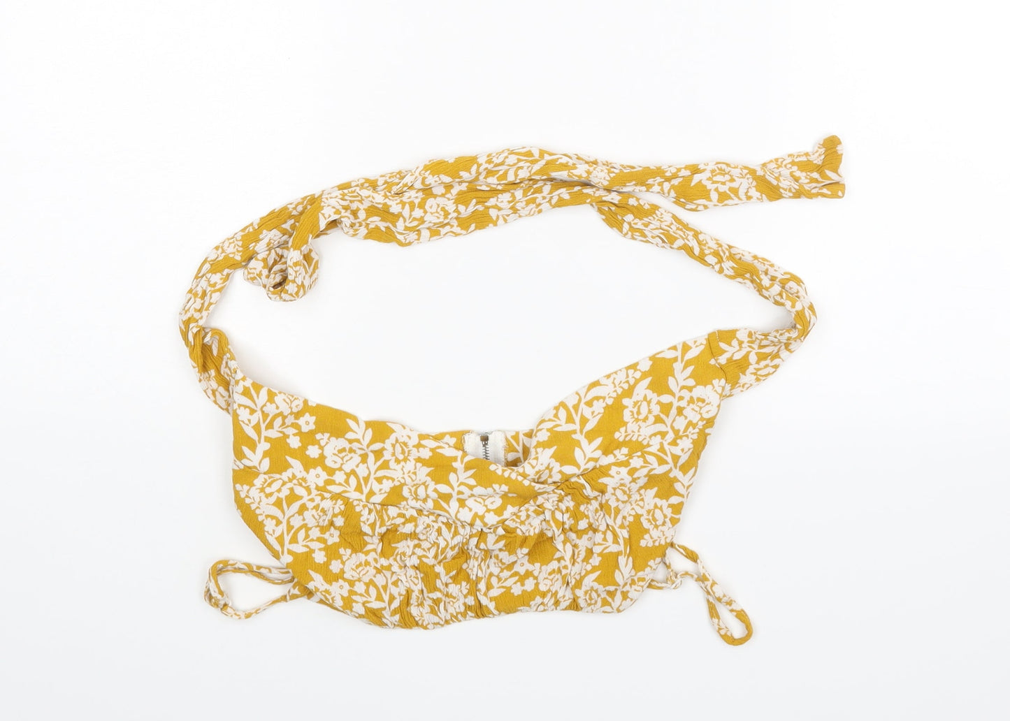 Sheine Womens Yellow Floral Rayon Basic Blouse Size 4