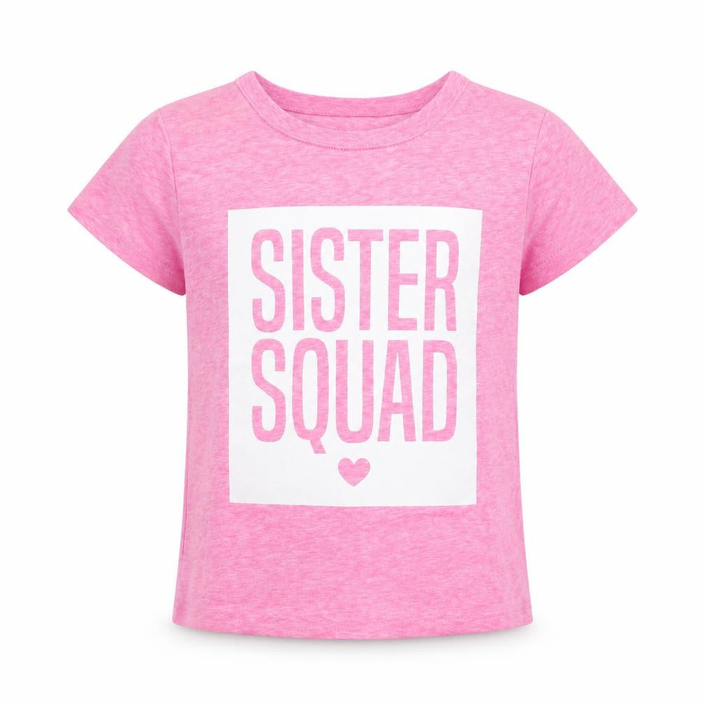 Front view of Place girls’ pink basic t-shirt, size 4, years