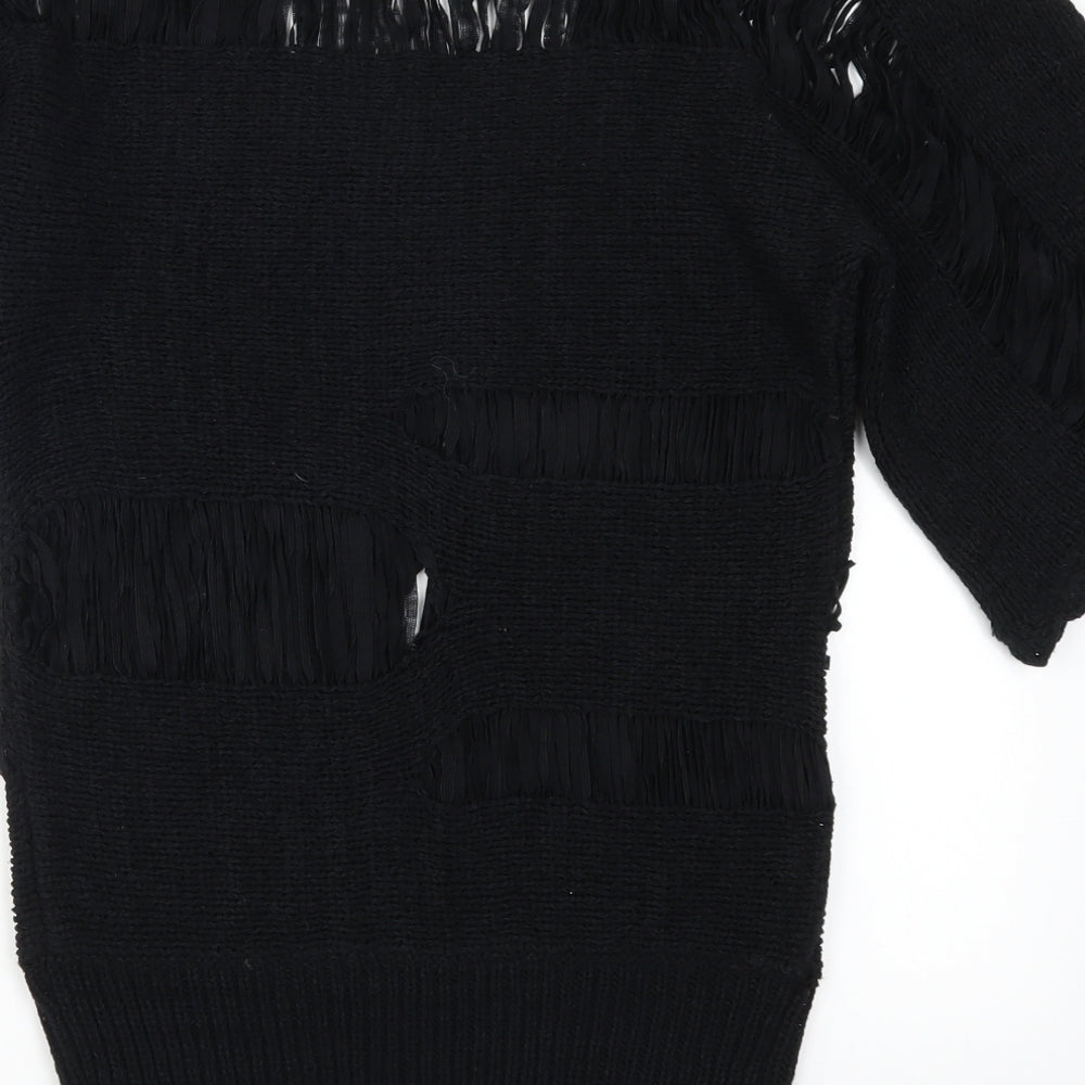 Amy's Paris Womens Black  Knit Pullover Jumper Size S