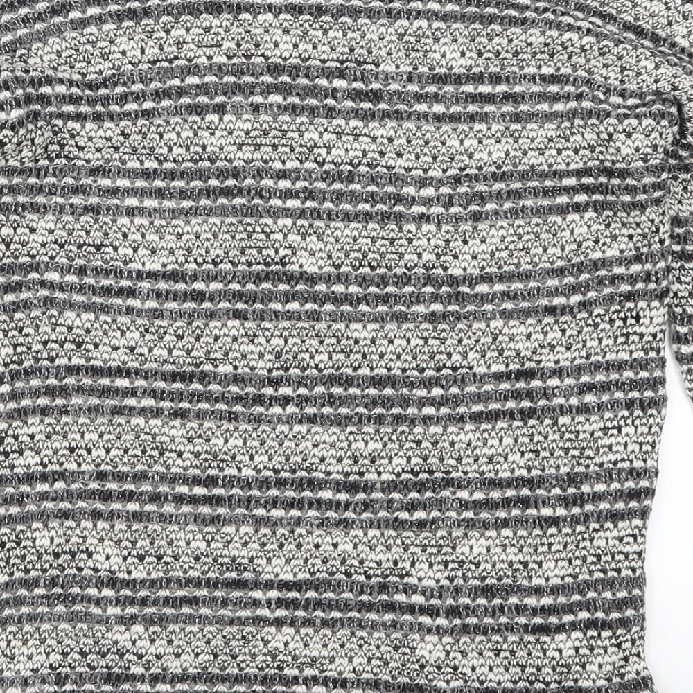 Dorothy Perkins Womens Grey Striped  Pullover Jumper Size 16